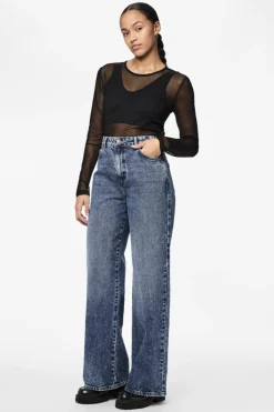Discount Pieces Pcselma Wide Jeans 4555245 Medium Blue Denim