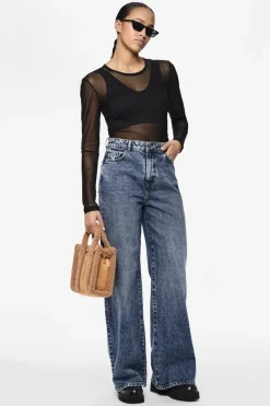 Discount Pieces Pcselma Wide Jeans 4555245 Medium Blue Denim