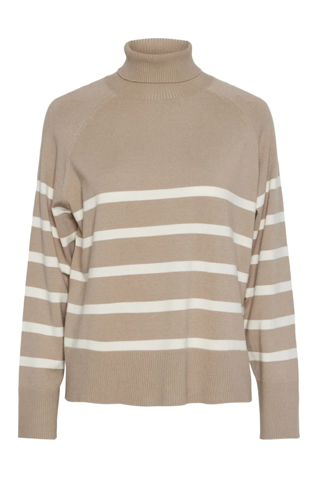 New Pieces Pcsia Ls Rollneck Knit 4542867 Silver Mink White