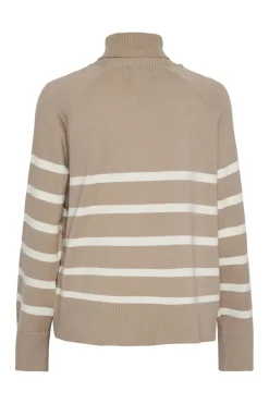 New Pieces Pcsia Ls Rollneck Knit 4542867 Silver Mink White