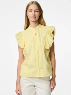 Online Pieces Pcsikka Sl Shirt Mpa 4699237 Pale Banana