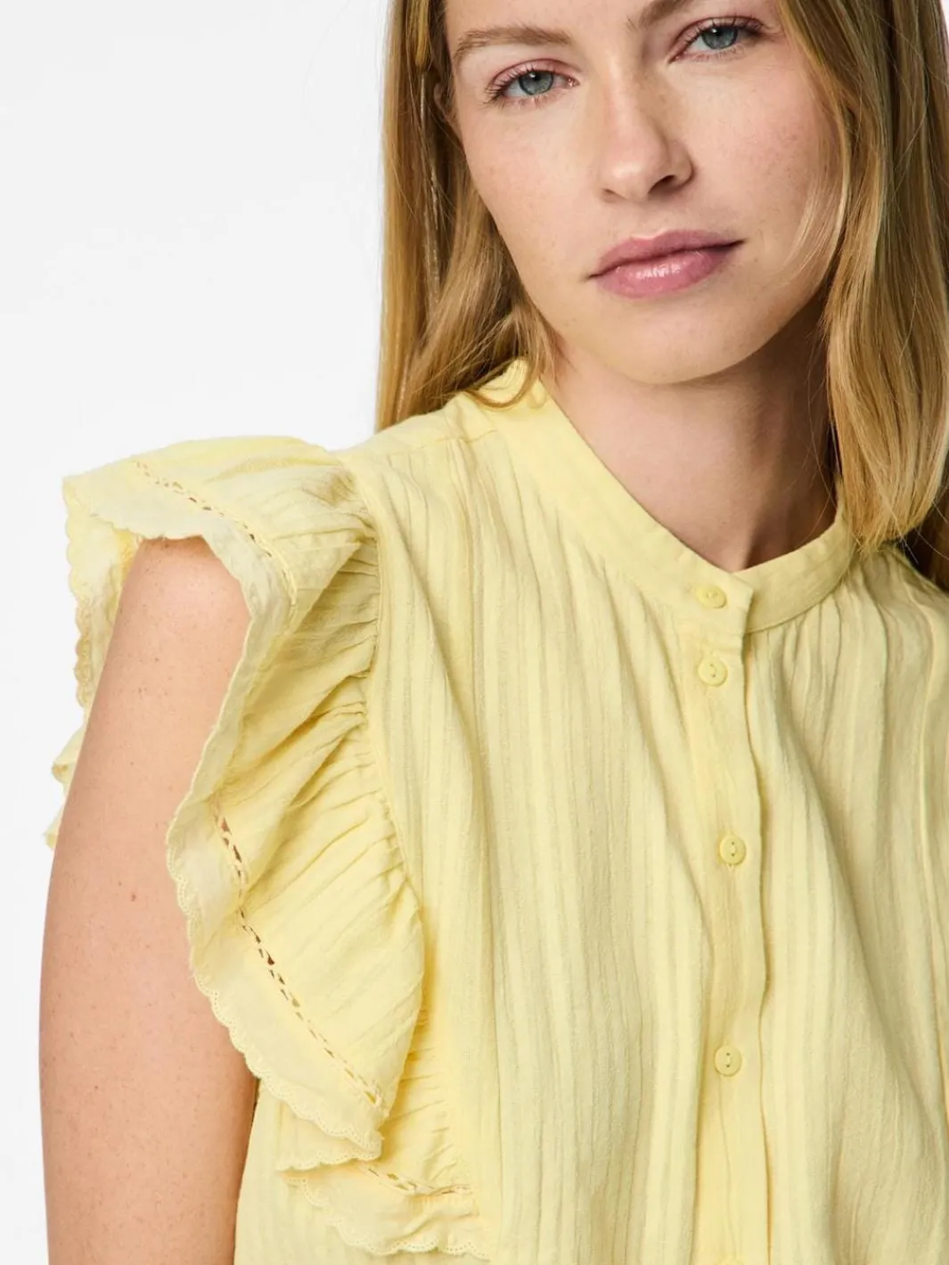 Online Pieces Pcsikka Sl Shirt Mpa 4699237 Pale Banana
