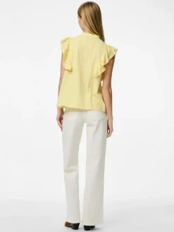 Online Pieces Pcsikka Sl Shirt Mpa 4699237 Pale Banana