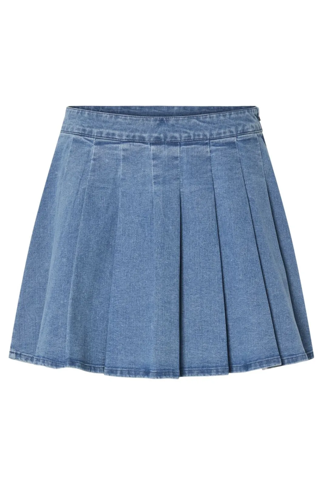 Best Pieces Pcsilje Plissé Mini Denim Skirt 4691849 Light Blue Denim