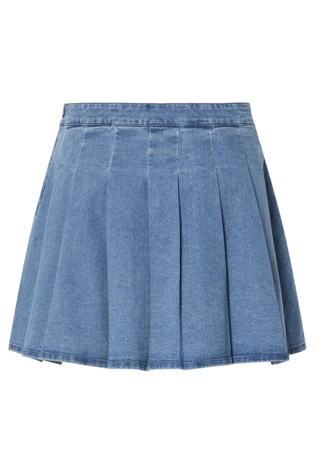 Best Pieces Pcsilje Plissé Mini Denim Skirt 4691849 Light Blue Denim