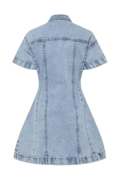 Online Pieces Pcsilke A-Shape Denim Dress 4687802 Light Blue Denim