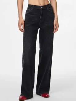Pieces Pcsilke Wide Jeans Bl 4864053 Black Denim