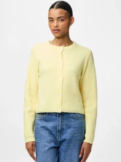 Hot Pieces Pcsilly Ls O-Neck Knit Cardigan 4963881 Pale Banana Melange