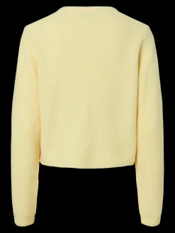 Hot Pieces Pcsilly Ls O-Neck Knit Cardigan 4963881 Pale Banana Melange