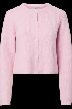 Discount Pieces Pcsilly Ls O-Neck Knit Cardigan 4963880 Roseate Spoonbill Melange