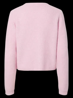 Discount Pieces Pcsilly Ls O-Neck Knit Cardigan 4963880 Roseate Spoonbill Melange