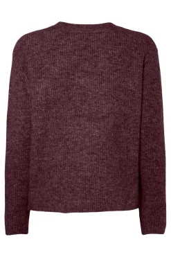 Discount Pieces Pcsilly Ls Rev Tie Knit 4864790 Tawny Port