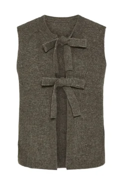 New Pieces Pcsilly Sl Reversible Tie Vest 4706236 Morel