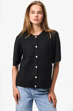 Outlet Pieces Pcsilly Ss O-Neck Knit Cardigan 4768112 Black