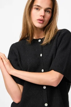 Outlet Pieces Pcsilly Ss O-Neck Knit Cardigan 4768112 Black