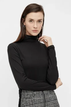Hot Pieces Pcsirene Ls Rollneck Top 3460413 Black