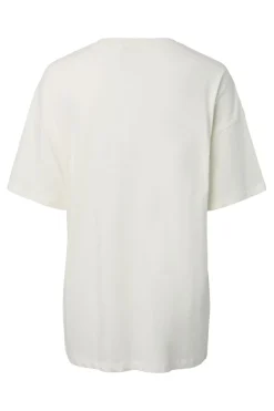 Outlet Pieces Pcskylar Ss Detail Tee Fsy Pp 5036991 Cloud Dancer Rhinestone/Studs