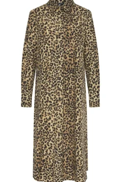 Sale Pieces Pcsloe Ls Midi Shirt Dress 4698878 Tannin Leo