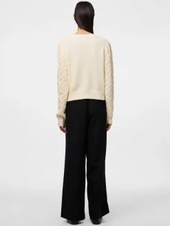 Best Pieces Pcsofia Ls O-Neck Knit Cardigan 4837116 Cloud Dancer
