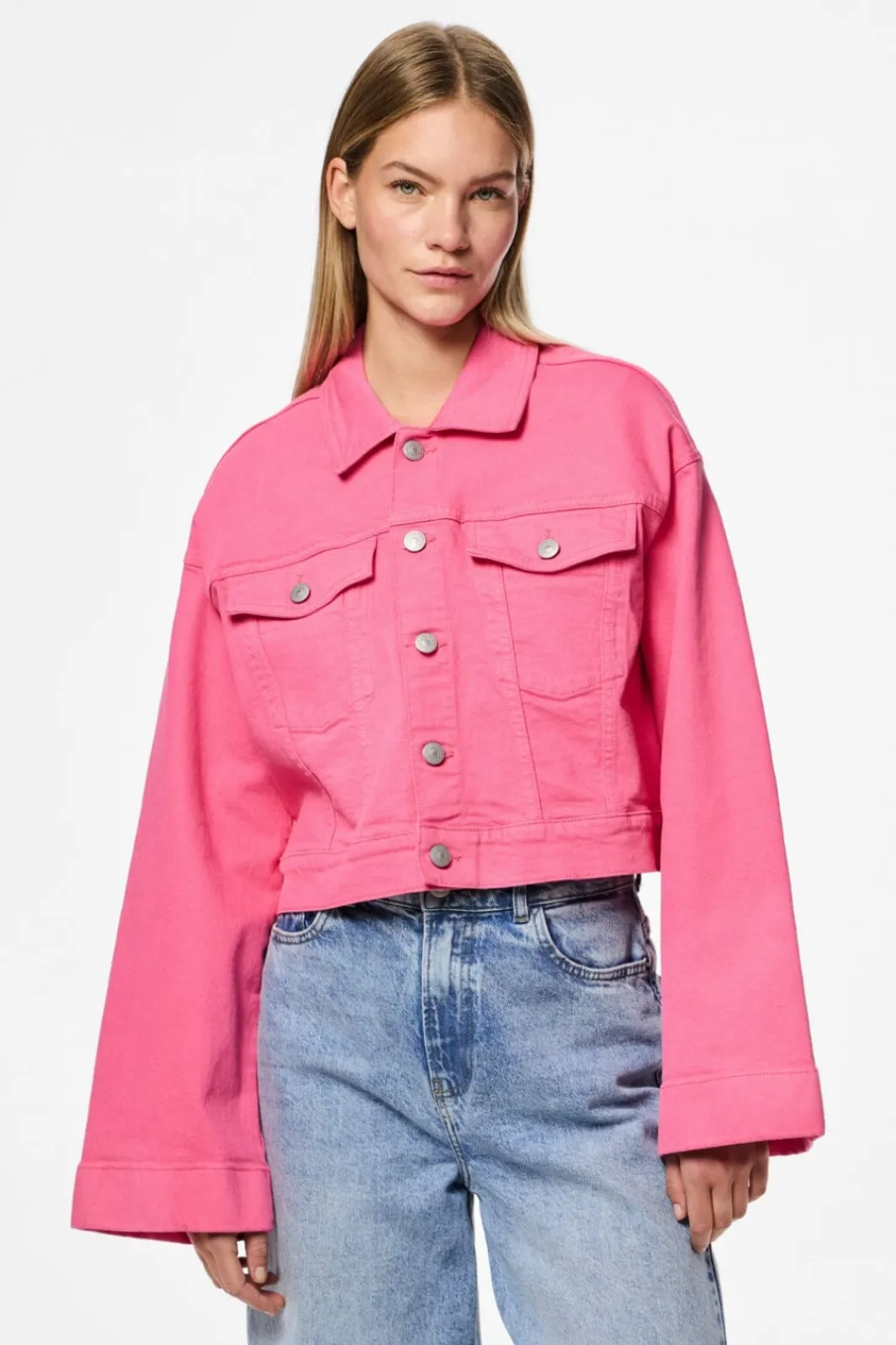 Hot Pieces Pcsvala Denim Jacket 4693546 Pink Lemonade