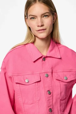 Hot Pieces Pcsvala Denim Jacket 4693546 Pink Lemonade