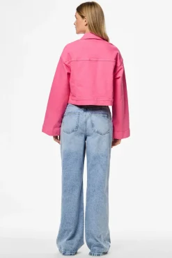 Hot Pieces Pcsvala Denim Jacket 4693546 Pink Lemonade