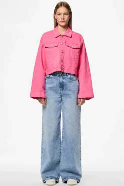 Hot Pieces Pcsvala Denim Jacket 4693546 Pink Lemonade