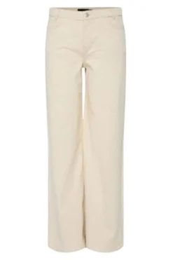 Online Pieces Pcsvala Wide Denim Jeans 4690661 Raw Cotton