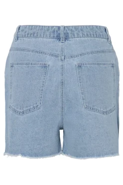 Discount Pieces Pctamra Rhinestone Denim Shorts 4735172 Light Blue Denim Rhinestone