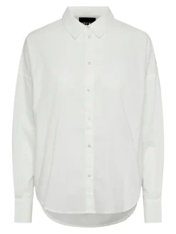 New Pieces Pctanne Ls Loose Shirt 4121209 Cloud Dancer