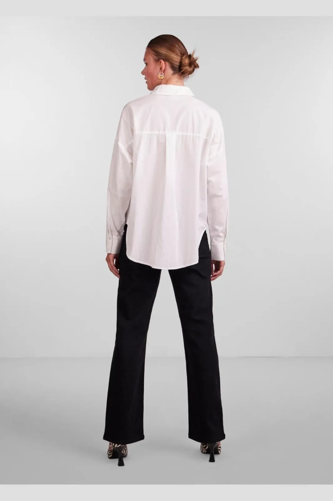 New Pieces Pctanne Ls Loose Shirt 4121209 Cloud Dancer
