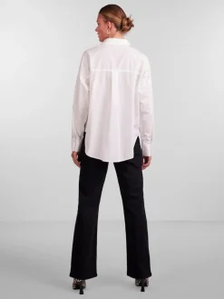 New Pieces Pctanne Ls Loose Shirt 4121209 Cloud Dancer