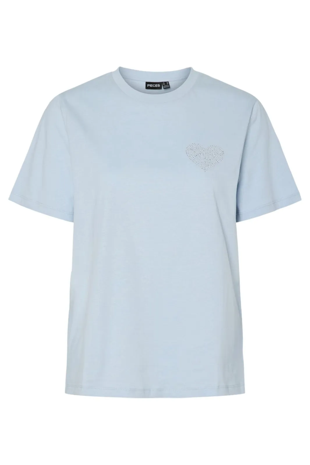 Sale Pieces Pctara Ss Printed T-Shirt 4737862 Cashmere Blue Heart