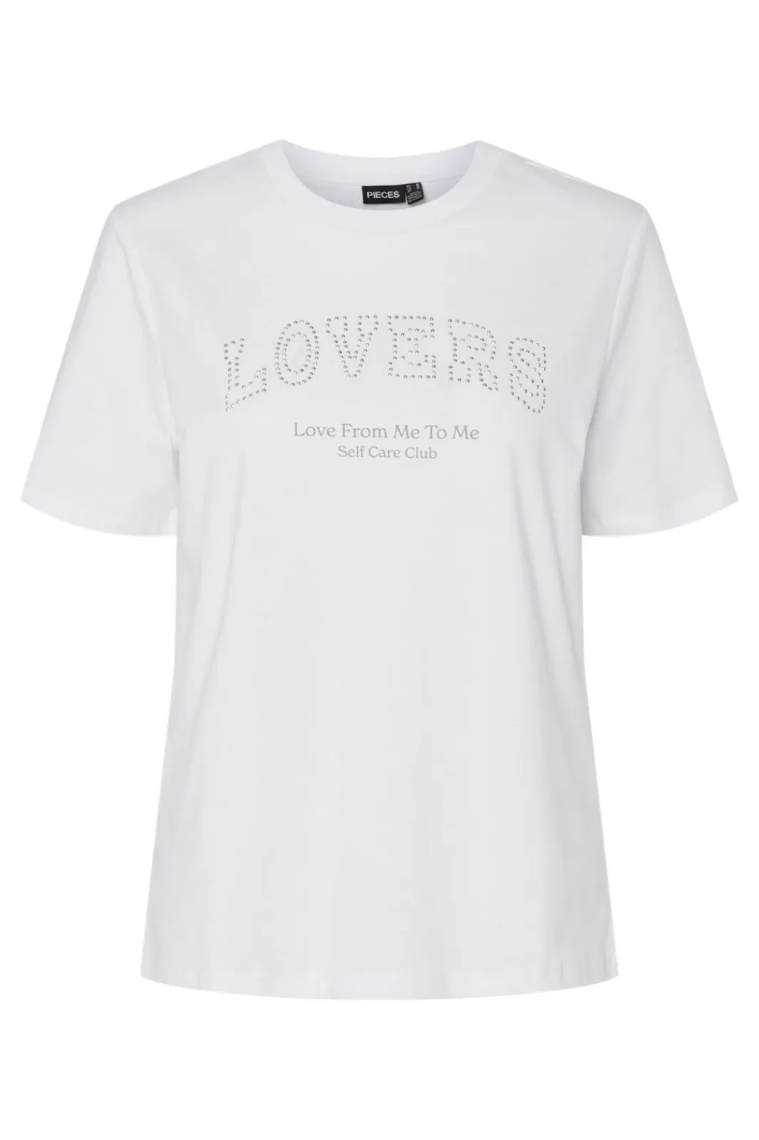 Sale Pieces Pctara Ss Printed T-Shirt 4733598 Bright White Lovers