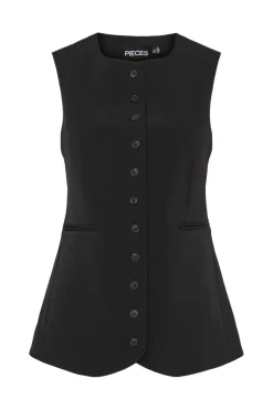 Clearance Pieces Pctempre Long Vest 4724813 Black