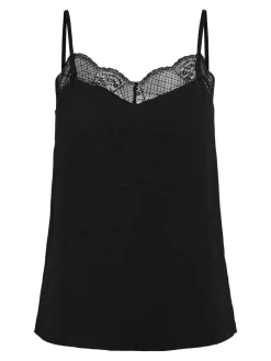 Pieces Pctiffany Strap Lace Top Bc Black