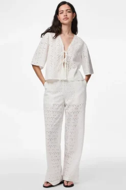 Online Pieces Pctyla Wide Pants Pp 4935355 Cloud Cream