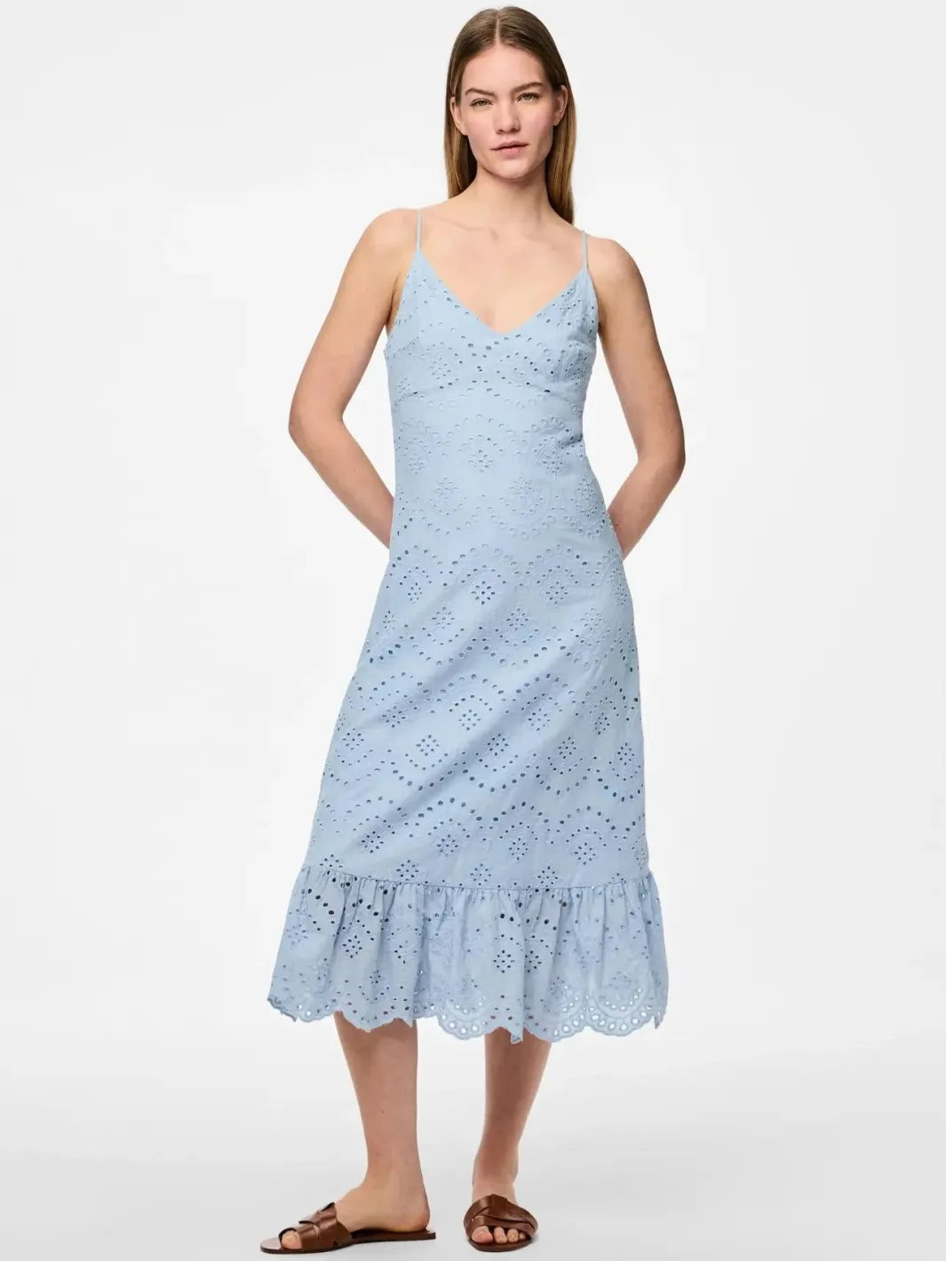 Sale Pieces Pcvilde Strap Dress 4703760 Cashmere Blue