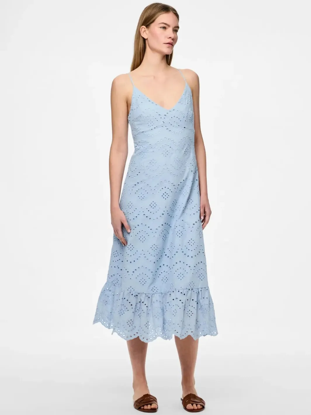 Sale Pieces Pcvilde Strap Dress 4703760 Cashmere Blue