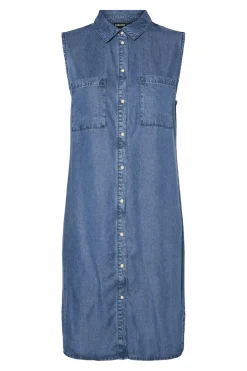 Hot Pieces Pcvilje Sl Denim Dress 4789616 Medium Blue Denim