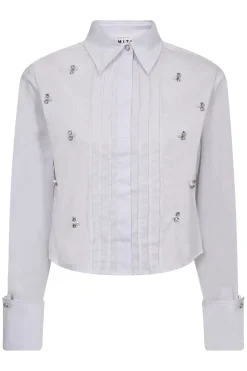 Discount Haute L'Amitié Pearl Crop Shirt HL10334 White