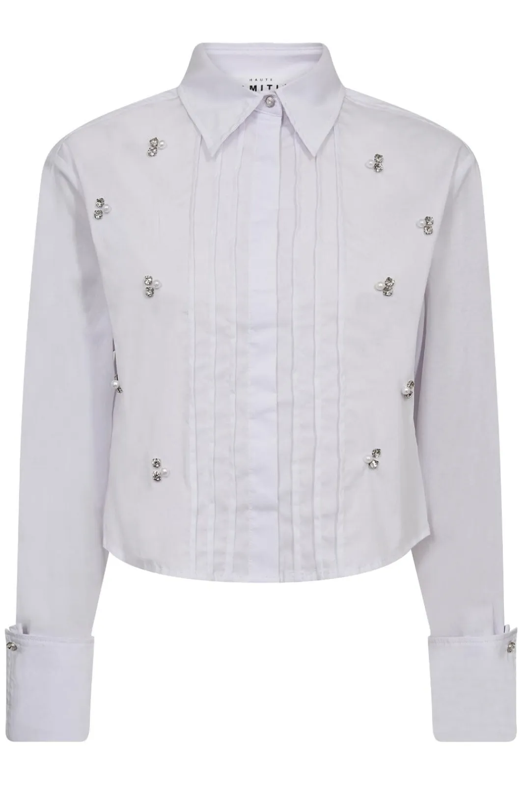 Discount Haute L'Amitié Pearl Crop Shirt HL10334 White