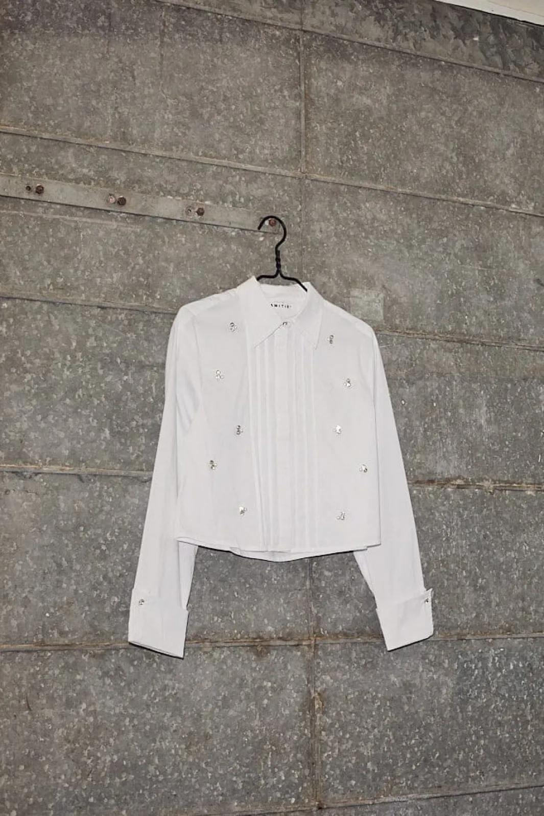 Discount Haute L'Amitié Pearl Crop Shirt HL10334 White