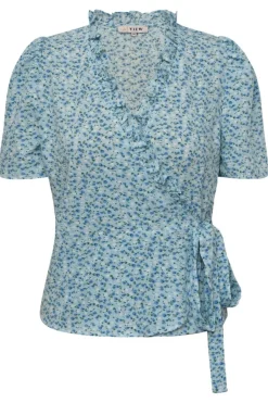 Discount A-View Peony Wrap Blouse 091 Blue/White