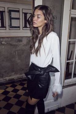 Co´Couture Phoebecc Leather Bow Skirt 34165 96 Black