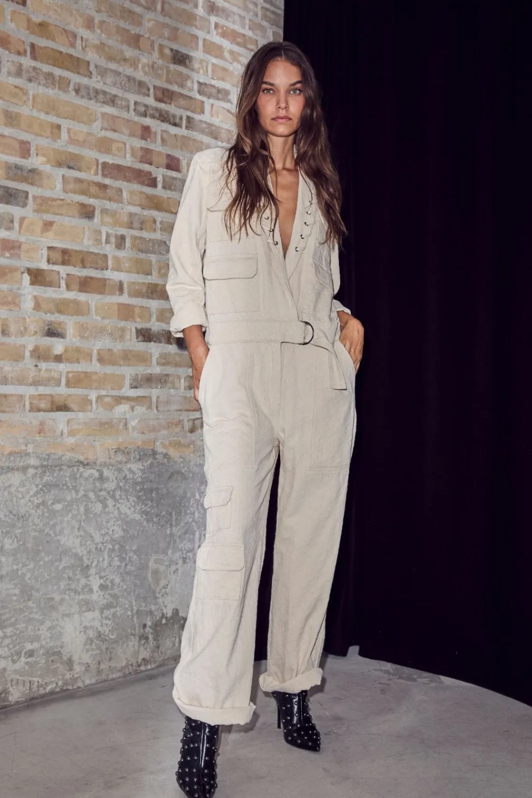 Outlet Haute L'Amitié Pielle Structure Boiler Suit HL10483 Pearl