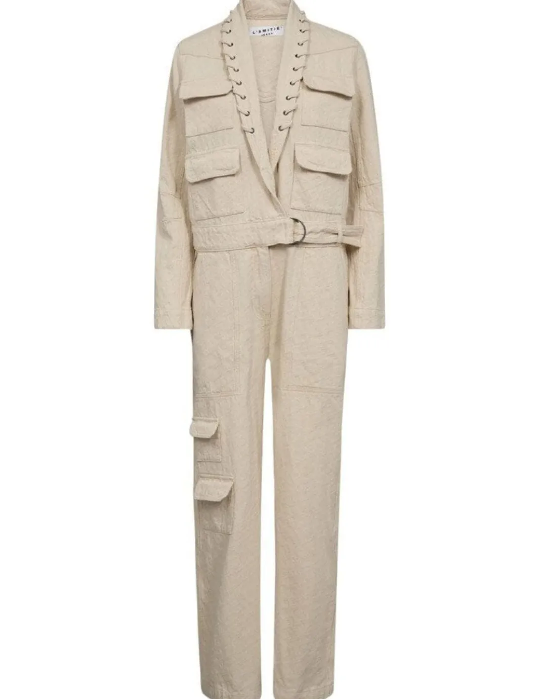 Outlet Haute L'Amitié Pielle Structure Boiler Suit HL10483 Pearl