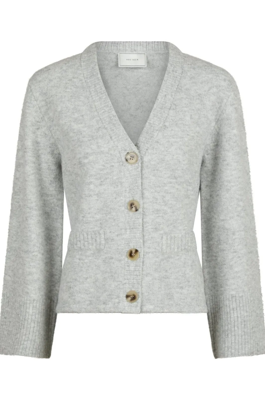 New Neo Noir Pixie Knit Cardigan Light Grey Melange
