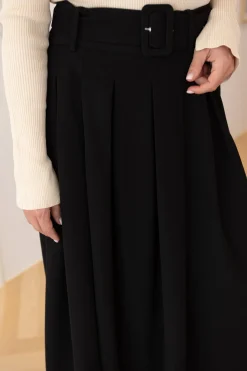 Sale Valentin Studio Pleated Skirt Black