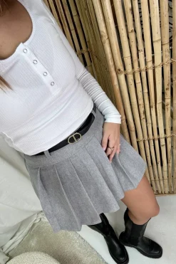 Online A-bee Pleated Skirt CAMILLE Grey
